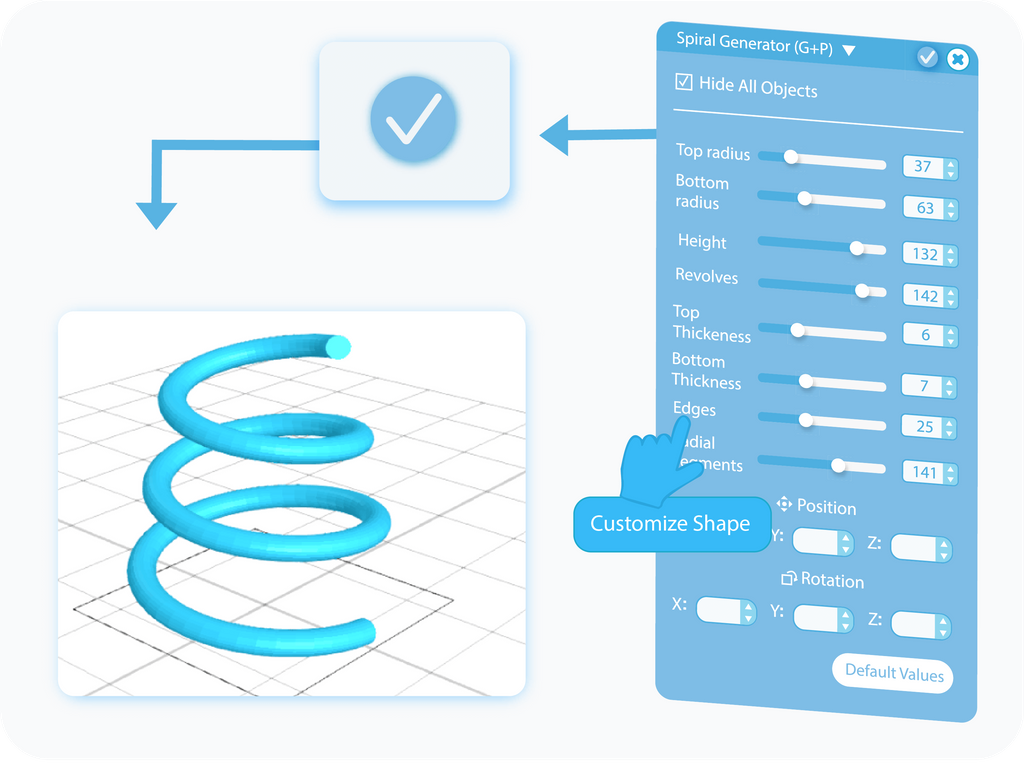 Customizing and adding Spiral to the grid